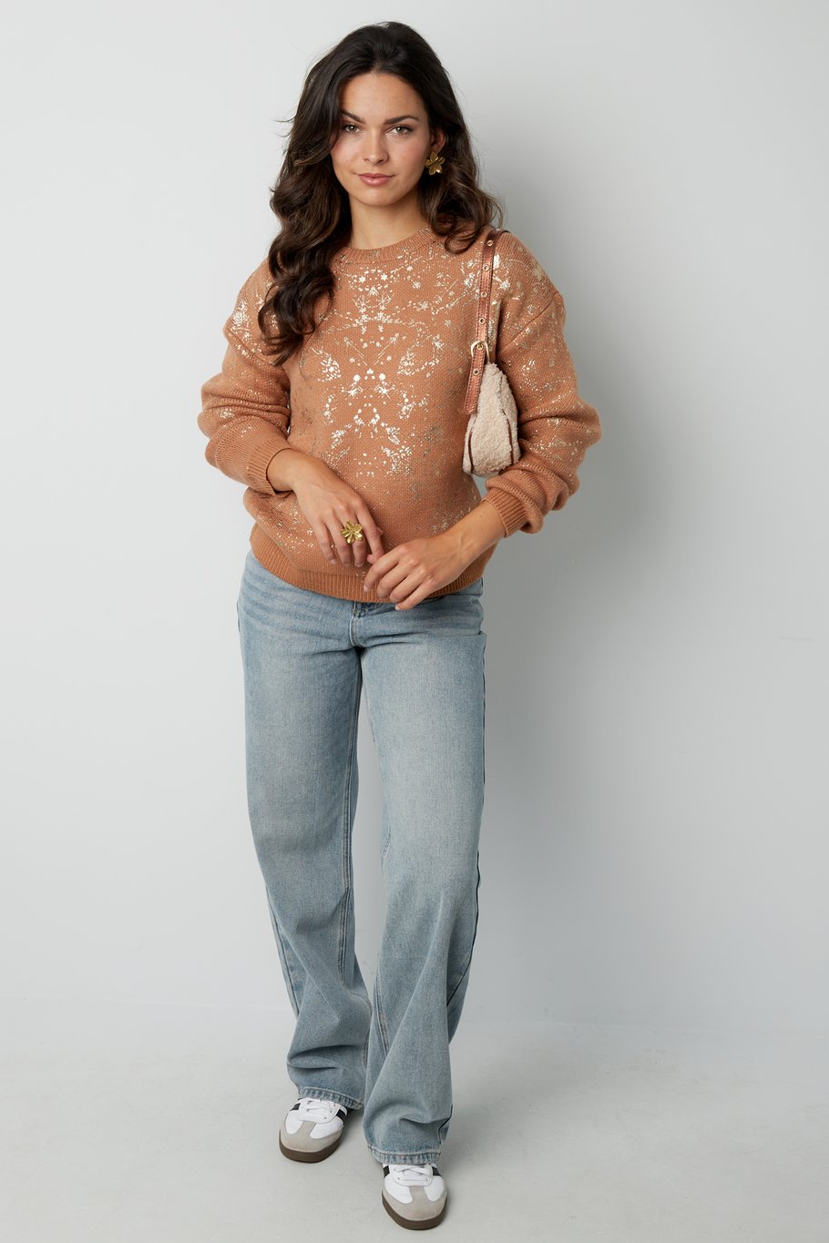 Pullover Glitzer Statement - schwarz Bild5
